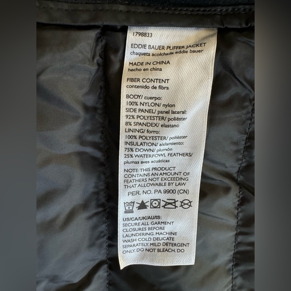 NEW Eddie Bauer Men's Lightweight 550 Down Puffer Jacket Black M, L, XL, XXL - Picture 8 of 10